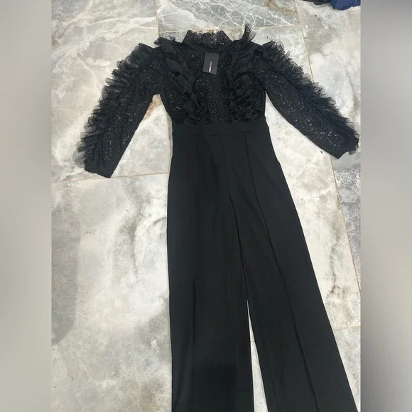 Fashion Nova Black Trousers Jumpsuit - Picture 8 of 16